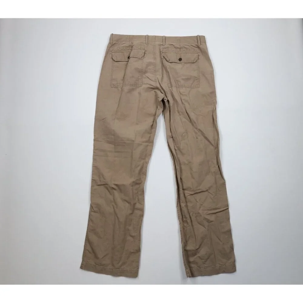 Vintage Banana Republic Mens 36x34 Faded Linen Blend Wide Leg Harem Pants Beige